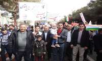 حضور با شکوه پرسنل شبکه بهداشت و درمان و بیمارستان ولی عصر(عج) شهرستان جغتای در راهپیمایی 22بهمن